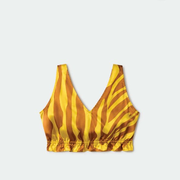 V-NECK CROP TOP TIGER MATISSE; Silk Laundry Xs - Picture 4 of 4